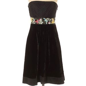 NWT $188 Anthropologie | Floreat |Strapless Velvet Brocade Dress